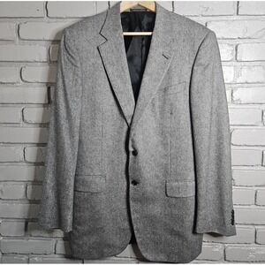 Trussini Linea Classico Cashmere‎ Men's Suit Jacket Blazer Herringbone Italy 44R